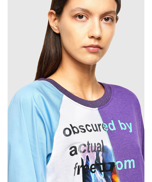 DIESEL（ディーゼル）の「レディース Tシャツ 長袖 プリント クルーネック（Tシャツ/カットソー・レディース・パープル/イエロー・X-SMALL/SMALL/LARGE/MEDIUM）」の8枚目の写真
