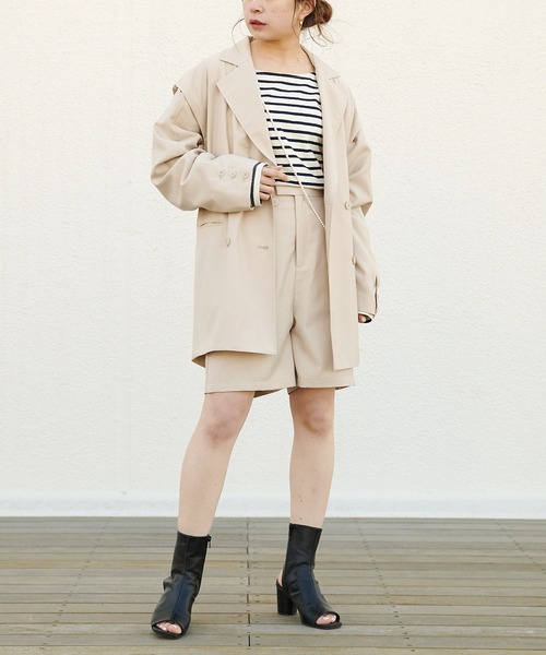 Chico（チコ）の「スラックスハーフパンツ/セットアップ（スラックス・レディース・ブラック/グレー/ライトベージュ・FREE）」の19枚目の写真