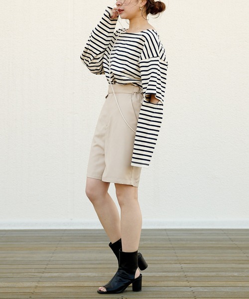 Chico（チコ）の「スラックスハーフパンツ/セットアップ（スラックス・レディース・ブラック/グレー/ライトベージュ・FREE）」の16枚目の写真