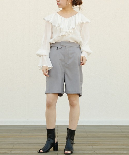 Chico（チコ）の「スラックスハーフパンツ/セットアップ（スラックス・レディース・ブラック/グレー/ライトベージュ・FREE）」の10枚目の写真