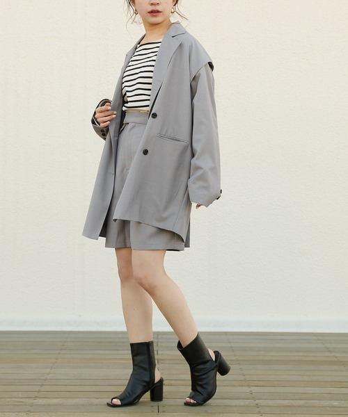 Chico（チコ）の「スラックスハーフパンツ/セットアップ（スラックス・レディース・ブラック/グレー/ライトベージュ・FREE）」の6枚目の写真