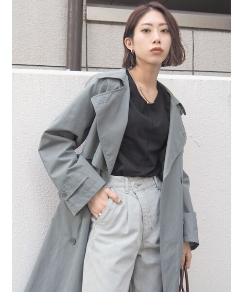 EMODA（エモダ）の「スリムフィットサーマルロンT（Tシャツ/カットソー・レディース・ブラック/ホワイト・FREE）」の10枚目の写真