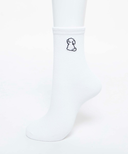 WEGO（ウィゴー）の「WEGO/dogワンポイントソックス（ソックス/靴下・レディース・ブラック/ライトブラウン/ホワイト・23-25cm）」の7枚目の写真