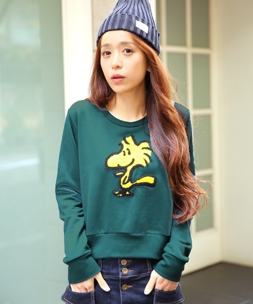 Heather（ヘザー）の「WOODSTOCKウラケトップス　555443（スウェット・レディース・グレー/グリーン/ネイビー・FREE）」の3枚目の写真