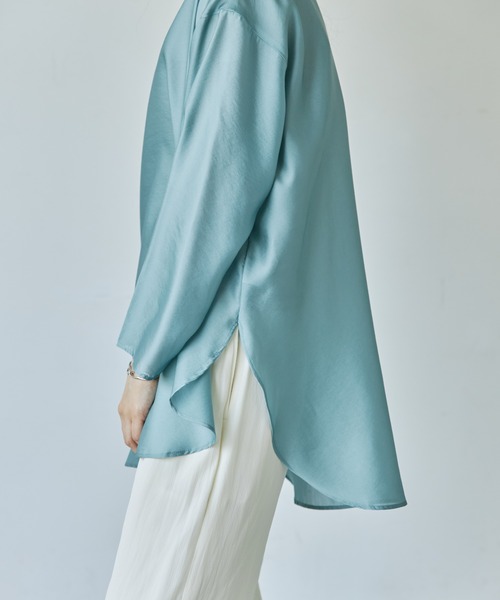 audrey and john wad（オードリーアンドジョンワッド）の「【Audrey and John Wad】シアーサテンプルオーバーブラウス-ウォッシャブル-（シャツ/ブラウス・レディース・ベージュ/ホワイト/グリーン系その他・FREE）」の22枚目の写真