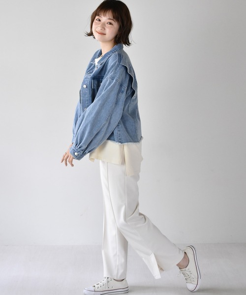 RETRO GIRL(レトロガール)の「セミフレアパンツ(スラックス・レディース・ライトグレー/ブラック/オフホワイト/イエロー/ライトブラウン・FREE)」の15枚目の写真