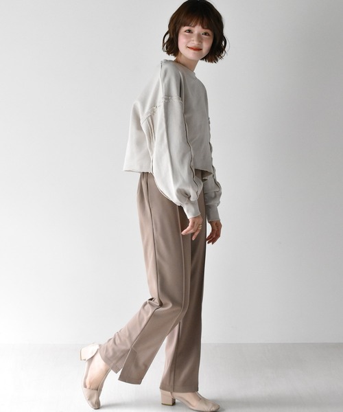 RETRO GIRL(レトロガール)の「セミフレアパンツ(スラックス・レディース・ライトグレー/ブラック/オフホワイト/イエロー/ライトブラウン・FREE)」の18枚目の写真