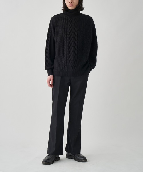Juha（ユハ）の「SWITCHING MOHAIR TURTLE KNIT（ニット/セーター・メンズ・ブラック/ベージュ/サックスブルー・4/3）」の15枚目の写真