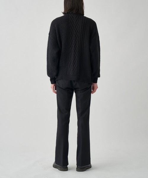 Juha（ユハ）の「SWITCHING MOHAIR TURTLE KNIT（ニット/セーター・メンズ・ブラック/ベージュ/サックスブルー・4/3）」の17枚目の写真