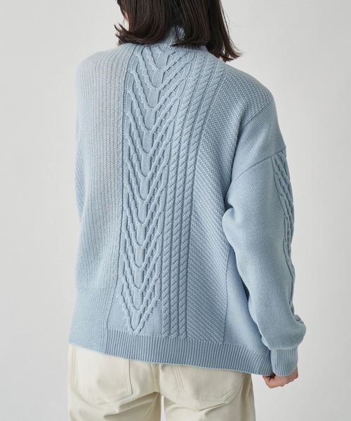 Juha（ユハ）の「SWITCHING MOHAIR TURTLE KNIT（ニット/セーター・メンズ・ブラック/ベージュ/サックスブルー・4/3）」の7枚目の写真