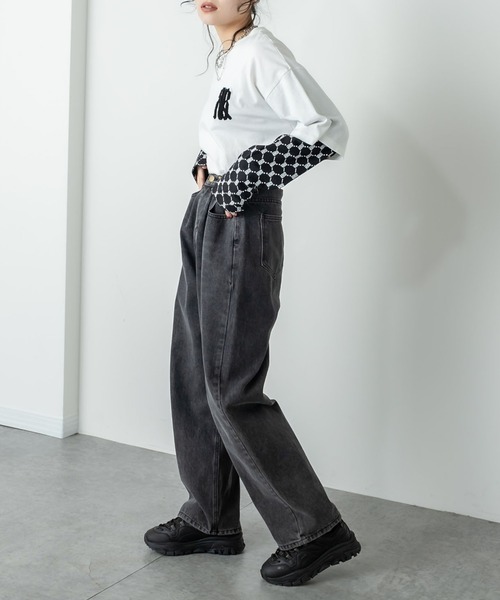 RASVOA（ラスボア）の「ホックタックデニムパンツ/21（デニムパンツ・レディース・ブラック・S/M）」の9枚目の写真
