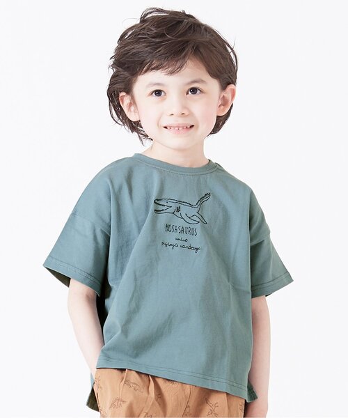 BREEZE(ブリーズ)の「6柄恐竜刺繍Tシャツ(Tシャツ/カットソー・キッズ・イエロー/レッド/チャコール/ブルー/ベージュ/カーキ・90/100/130/120/140/80/110)」の4枚目の写真