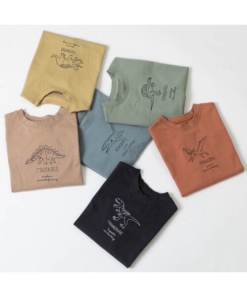 BREEZE(ブリーズ)の「6柄恐竜刺繍Tシャツ(Tシャツ/カットソー・キッズ・イエロー/レッド/チャコール/ブルー/ベージュ/カーキ・90/100/130/120/140/80/110)」の13枚目の写真
