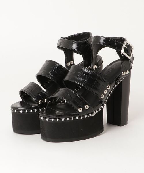 chumchum（チャムチャム）の「スタッズステッチダブルストラップサンダル（サンダル・レディース・ブラック/ダークブラウン/ブラック系その他2・LL/M/L/S）」の3枚目の写真