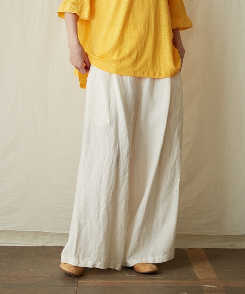 ikkuna ギャザードパンツ リネン100% IKKUNA（イクナ）の「gathered pants／ギャザードパンツ（その他
