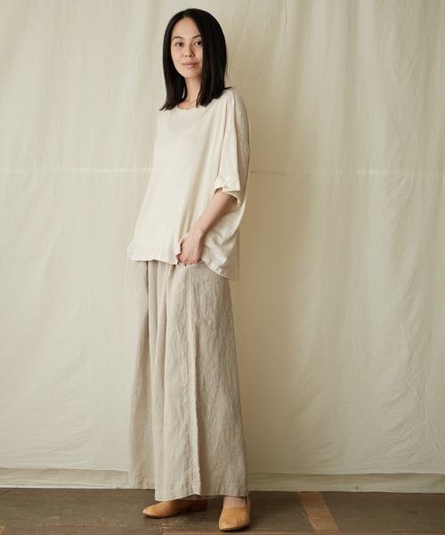 ikkuna ギャザードパンツ リネン100% IKKUNA（イクナ）の「gathered pants／ギャザードパンツ（その他
