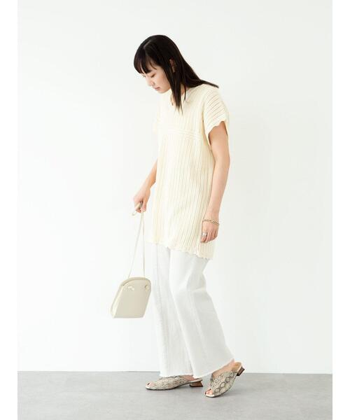 Green Parks(グリーンパークス)の「・Petit fleur スカシアミニットチュニック*(ニット/セーター・レディース・アイボリー/ブラック/グレイッシュベージュ・FREE)」の17枚目の写真