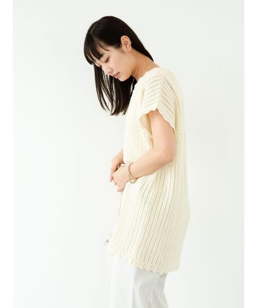 Green Parks(グリーンパークス)の「・Petit fleur スカシアミニットチュニック*(ニット/セーター・レディース・アイボリー/ブラック/グレイッシュベージュ・FREE)」の19枚目の写真