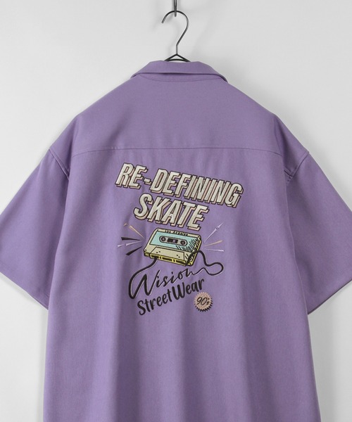 セール Vision Street Wear ヴィジョンストリートウェア 恐竜 カセットテープ イラスト刺繍シャツ シャツ ブラウス Vision Street Wear ヴィジョンストリートウェア のファッション通販 Zozotown