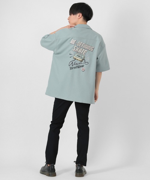 VISION STREET WEAR（ヴィジョンストリートウェア）の「【VISION STREET WEAR/ヴィジョンストリートウェア】恐竜＆カセットテープ イラスト刺繍シャツ（シャツ/ブラウス・メンズ・ライトブルー/ブラック/ベージュ/サックスブルー/アイボリー/ライトパープル・M/L）」の20枚目の写真