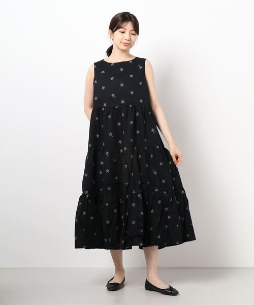 BABYDOLL（ベビードール）の「親子お揃い 星柄ティアードワンピース 4160A（ワンピース・レディース・ベージュ/ブラック/パープル・FREE）」の6枚目の写真