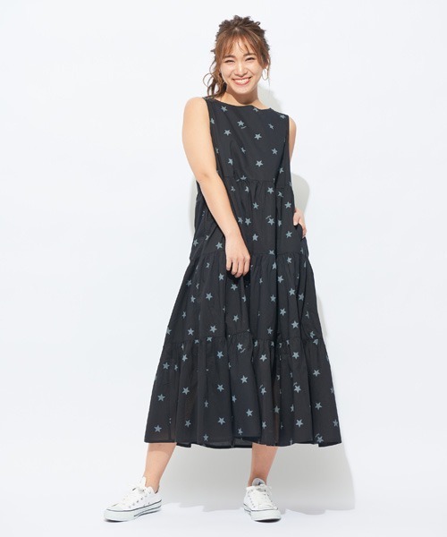 BABYDOLL（ベビードール）の「親子お揃い 星柄ティアードワンピース 4160A（ワンピース・レディース・ベージュ/ブラック/パープル・FREE）」の8枚目の写真