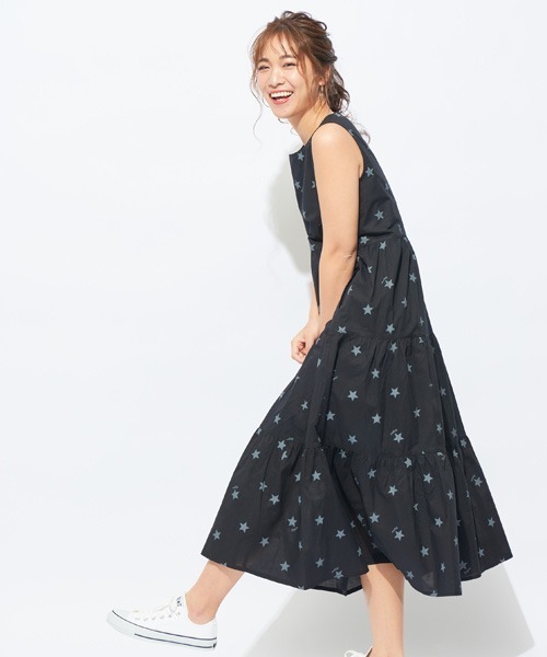BABYDOLL（ベビードール）の「親子お揃い 星柄ティアードワンピース 4160A（ワンピース・レディース・ベージュ/ブラック/パープル・FREE）」の7枚目の写真