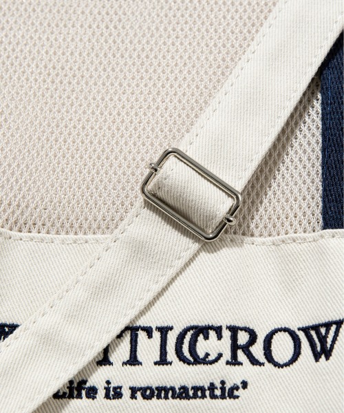 ROMANTIC CROWN（ロマンティッククラウン）の「【ROMANTIC CROWN】MESH BUCKET BAG / ロマンティッククラウン メッシュ バケット バッグ（ショルダーバッグ・メンズ・ネイビー/オートミール・FREE）」の10枚目の写真