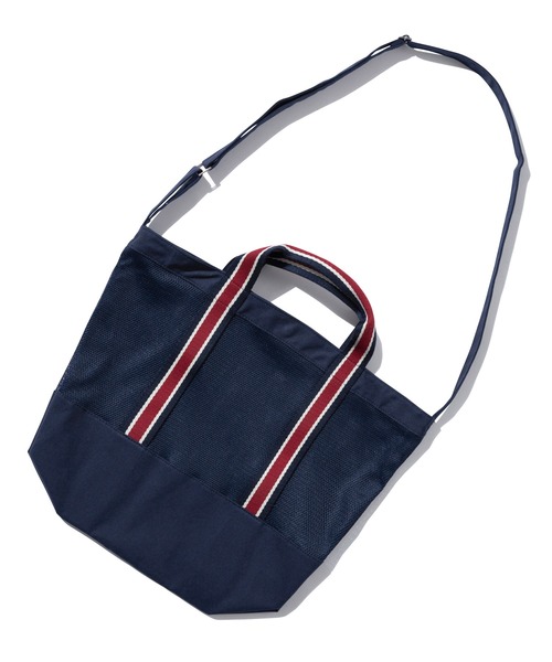 ROMANTIC CROWN（ロマンティッククラウン）の「【ROMANTIC CROWN】MESH BUCKET BAG / ロマンティッククラウン メッシュ バケット バッグ（ショルダーバッグ・メンズ・ネイビー/オートミール・FREE）」の18枚目の写真