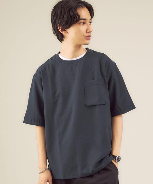 green label relaxing(グリーンレーベルリラクシング)の「< 機能 / 吸水速乾 > ドライ タンクトップ レイヤード クルーネック Tシャツ カットソー(Tシャツ/カットソー・メンズ・ワインレッド/ブラック/ライトグレー/オリーブ/ダークブラウン/ネイビー・SMALL/MEDIUM/LARGE/X-LARGE)」の5枚目の写真