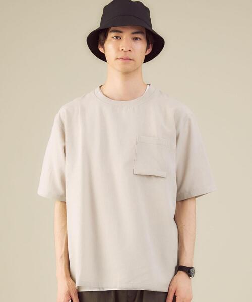 green label relaxing(グリーンレーベルリラクシング)の「< 機能 / 吸水速乾 > ドライ タンクトップ レイヤード クルーネック Tシャツ カットソー(Tシャツ/カットソー・メンズ・ワインレッド/ブラック/ライトグレー/オリーブ/ダークブラウン/ネイビー・SMALL/MEDIUM/LARGE/X-LARGE)」の2枚目の写真