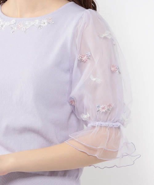 LODISPOTTO（ロディスポット）の「フェアリーフルールニット（ニット/セーター・レディース・ホワイト/ピンク/ネイビー/ラベンダー・MEDIUM）」の10枚目の写真