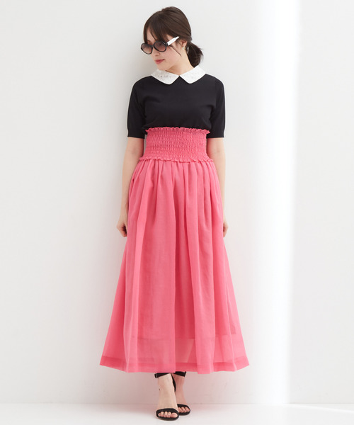 Tiara（ティアラ）の「レース襟ニット（ニット/セーター・レディース・ブラック/ホワイト・FREE）」の2枚目の写真