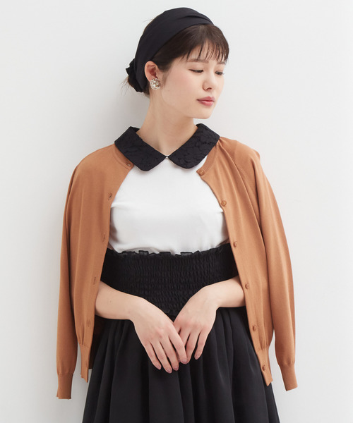 Tiara（ティアラ）の「レース襟ニット（ニット/セーター・レディース・ブラック/ホワイト・FREE）」の3枚目の写真