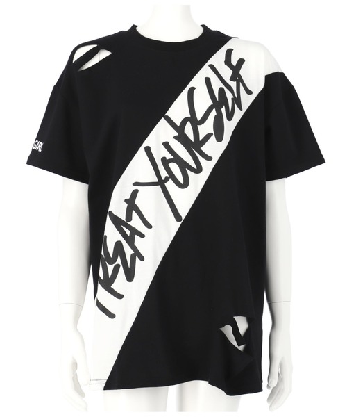 ANAP GｉRL（アナップガール）の「ダメージビッグTシャツ（Tシャツ/カットソー・キッズ・ベージュ/ホワイト/ブラック・M/S）」の12枚目の写真