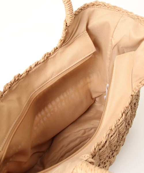 KOBE LETTUCE（コウベレタス）の「デザイン編みスクエアかごトートバッグ（トートバッグ・レディース・ベージュ/グレー/オレンジ・FREE）」の6枚目の写真