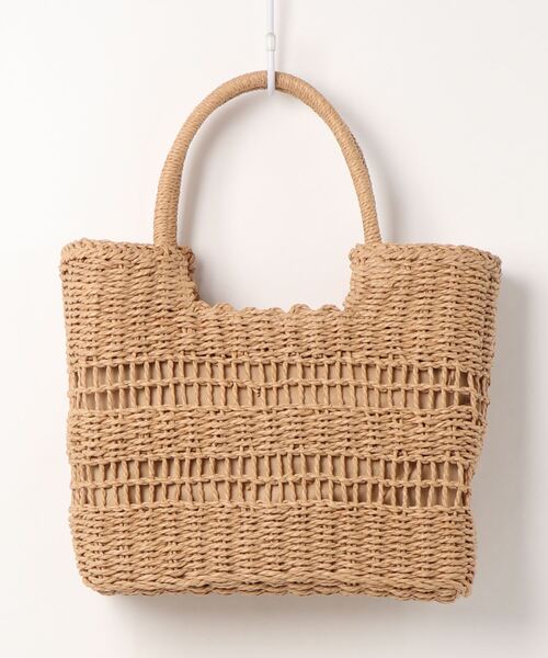 KOBE LETTUCE（コウベレタス）の「デザイン編みスクエアかごトートバッグ（トートバッグ・レディース・ベージュ/グレー/オレンジ・FREE）」の13枚目の写真