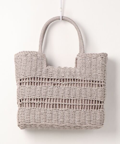 KOBE LETTUCE（コウベレタス）の「デザイン編みスクエアかごトートバッグ（トートバッグ・レディース・ベージュ/グレー/オレンジ・FREE）」の15枚目の写真