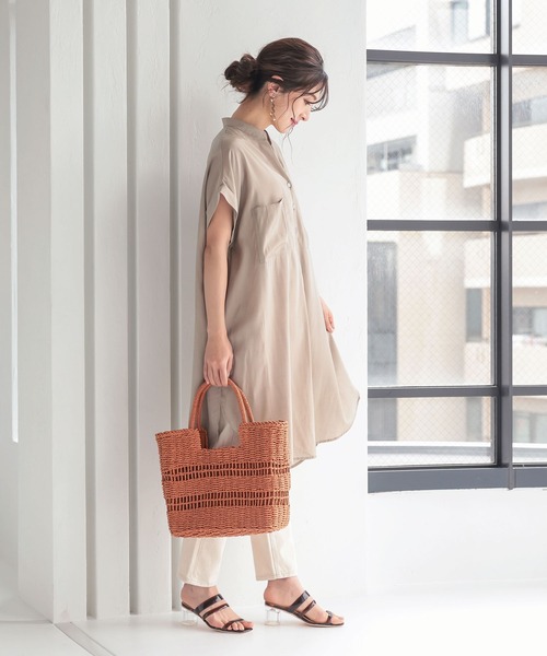 KOBE LETTUCE（コウベレタス）の「デザイン編みスクエアかごトートバッグ（トートバッグ・レディース・ベージュ/グレー/オレンジ・FREE）」の11枚目の写真