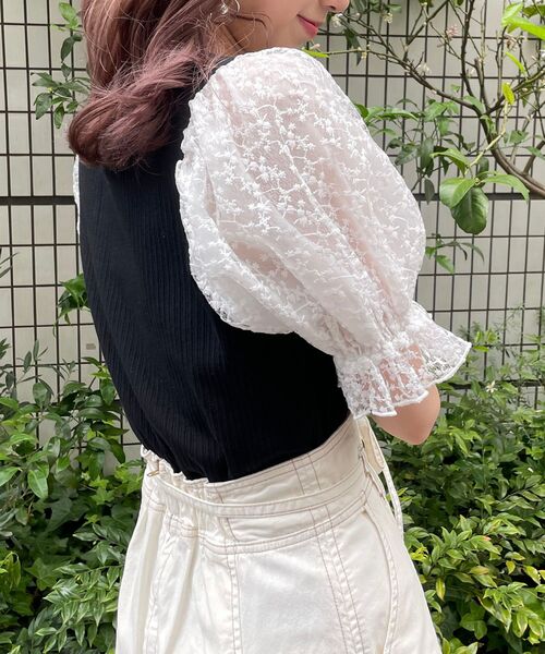 MAJESTIC LEGON（マジェスティックレゴン）の「∞キャンディスリーブトップス（Tシャツ/カットソー・レディース・ブラック/ベージュ/ホワイト系その他/ベージュ系その他2/ブラック系その他/ブラック系その他2・SMALL/MEDIUM）」の10枚目の写真