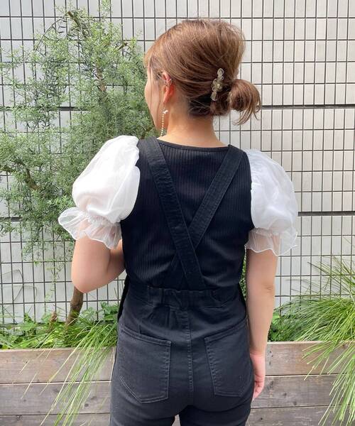 MAJESTIC LEGON（マジェスティックレゴン）の「∞キャンディスリーブトップス（Tシャツ/カットソー・レディース・ブラック/ベージュ/ホワイト系その他/ベージュ系その他2/ブラック系その他/ブラック系その他2・SMALL/MEDIUM）」の18枚目の写真