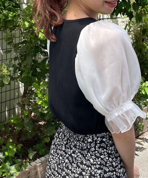 MAJESTIC LEGON（マジェスティックレゴン）の「∞キャンディスリーブトップス（Tシャツ/カットソー・レディース・ブラック/ベージュ/ホワイト系その他/ベージュ系その他2/ブラック系その他/ブラック系その他2・SMALL/MEDIUM）」の20枚目の写真