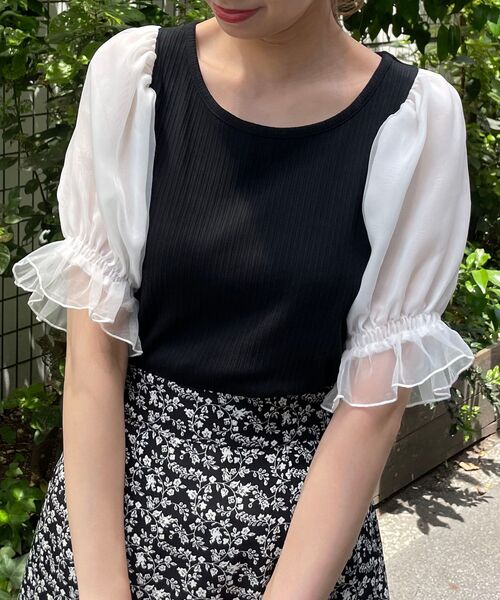 MAJESTIC LEGON（マジェスティックレゴン）の「∞キャンディスリーブトップス（Tシャツ/カットソー・レディース・ブラック/ベージュ/ホワイト系その他/ベージュ系その他2/ブラック系その他/ブラック系その他2・SMALL/MEDIUM）」の21枚目の写真