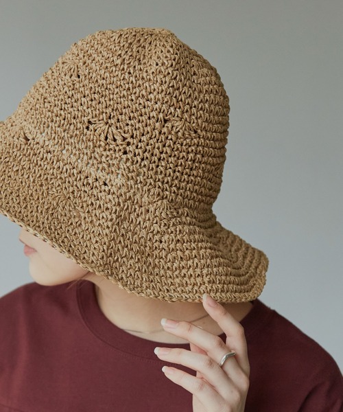 Auntie Rosa Holiday（アンティローザホリデー）の「プレーンペーパーハット(ワイヤー入り)（ハット・レディース・ベージュ/ナチュラル・FREE）」の4枚目の写真