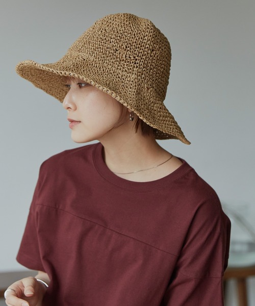 Auntie Rosa Holiday（アンティローザホリデー）の「プレーンペーパーハット(ワイヤー入り)（ハット・レディース・ベージュ/ナチュラル・FREE）」の5枚目の写真