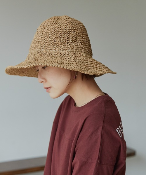 Auntie Rosa Holiday（アンティローザホリデー）の「プレーンペーパーハット(ワイヤー入り)（ハット・レディース・ベージュ/ナチュラル・FREE）」の7枚目の写真