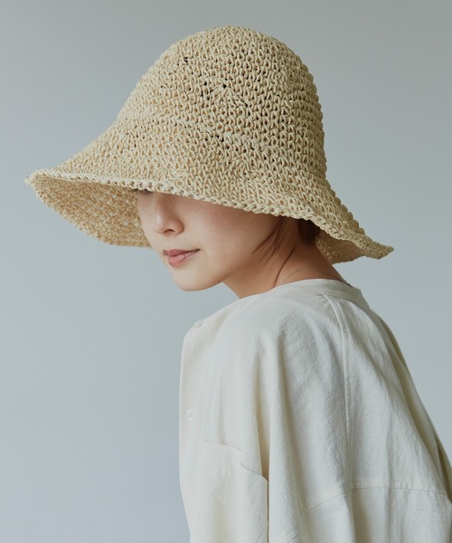 Auntie Rosa Holiday（アンティローザホリデー）の「プレーンペーパーハット(ワイヤー入り)（ハット・レディース・ベージュ/ナチュラル・FREE）」の9枚目の写真