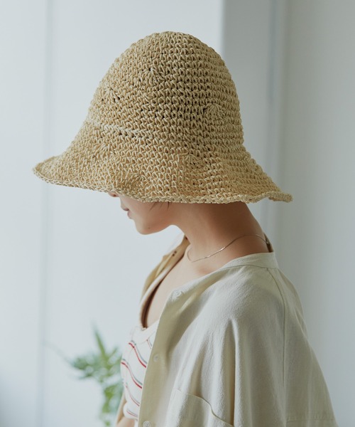 Auntie Rosa Holiday（アンティローザホリデー）の「プレーンペーパーハット(ワイヤー入り)（ハット・レディース・ベージュ/ナチュラル・FREE）」の12枚目の写真