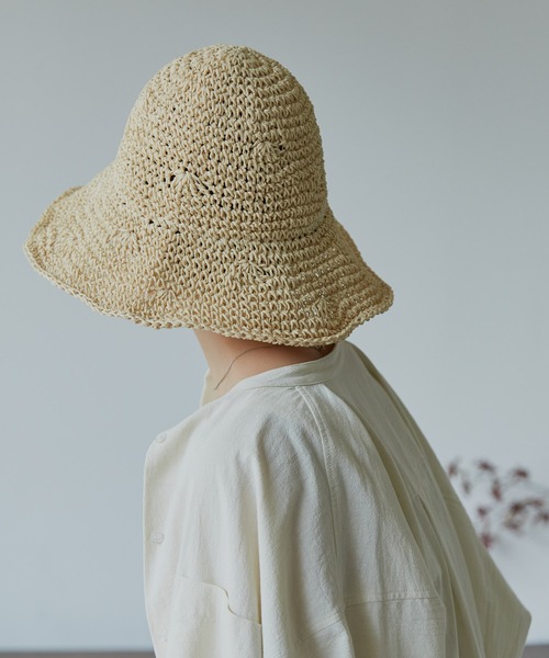 Auntie Rosa Holiday（アンティローザホリデー）の「プレーンペーパーハット(ワイヤー入り)（ハット・レディース・ベージュ/ナチュラル・FREE）」の13枚目の写真