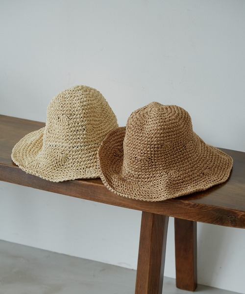 Auntie Rosa Holiday（アンティローザホリデー）の「プレーンペーパーハット(ワイヤー入り)（ハット・レディース・ベージュ/ナチュラル・FREE）」の14枚目の写真